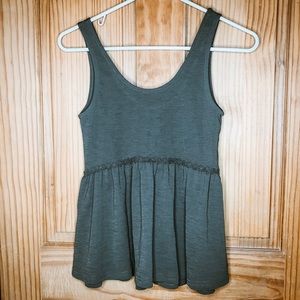 Wet Seal Olive Green Peplum Tank (S)